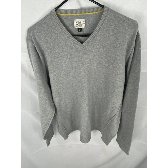 Threads & Heirs V-neck Sweater size XL extra large - Gray - Picture 3 of 4
